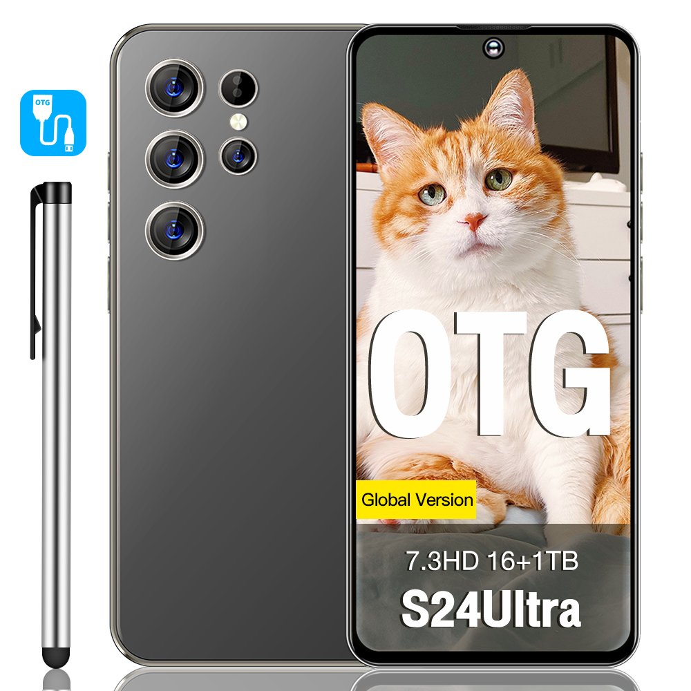 Hot sale S24Ultra cross-border hot-selling 6.8-inch HD 2+16 Android 3G smartphone in stock 50MP Front Camera Clear